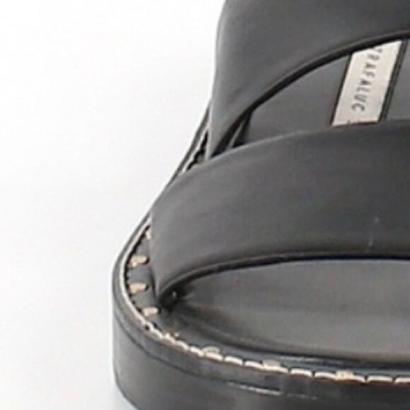 Zara RARE Sandals w Two Straps and Gold Grommets-Black size 37/6.6-7 w Dust Bag - Picture 8 of 15